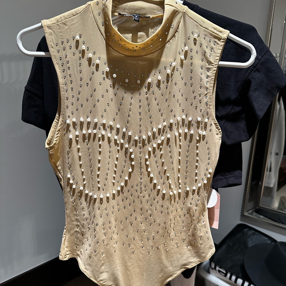 NWT NWB Willow Boutique Sparkle and Pearl Bodysuit